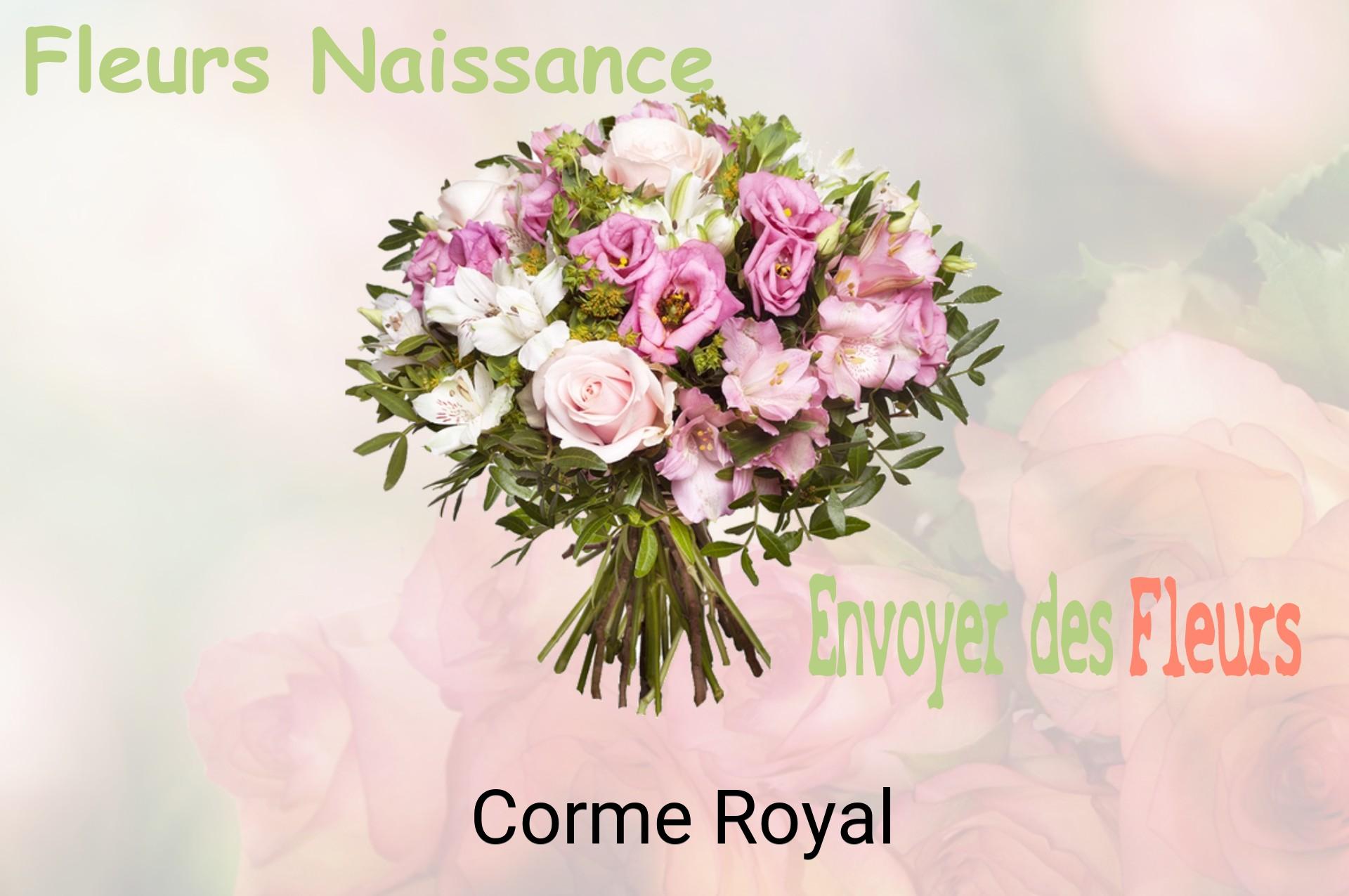 Bouquet de fleurs de naissance livré à Corme-Royal