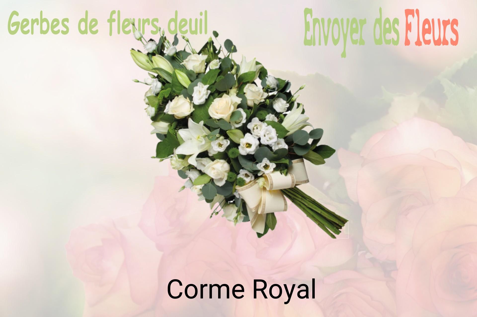 Gerbe de fleurs de deuil livrée à Corme-Royal